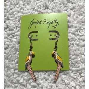 {Vintage} Enamel Parrot Earrings